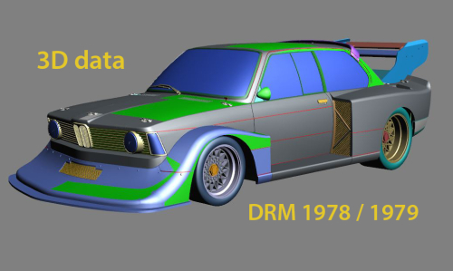 Model auta BMW 320 Gr.5, č.55, Sachs, DRM 1978, Nürburgring, H.Ertl