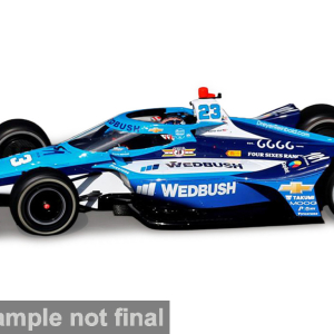 Model formula Dallara DW12, modrá, Indycar, 2018, Dreyer & Reinbold Racing/Cusick Motorsports, Wedbush Securities