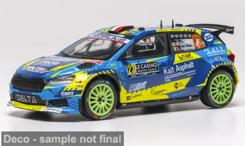 Model auta rally Škoda Fabia Rally2, Rallye Monte Carlo, 2026, #23, R.Dapra/L.Guglielmetti