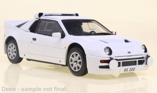 Model auta Ford RS 200, biela, 1984.