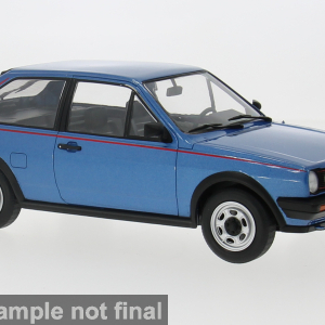Model auta VW Polo II Coupe GT, modrá, 1985. Mierka 1:18. Model car group.