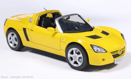 Model auta Opel Speedster, žltá, 2001 Model auta Opel Speedster, žltá, 2001