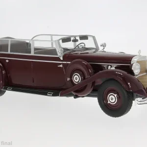 Model auta Mercedes 770 (W150) Cabriolet, tmavo červená/čierna, 1938