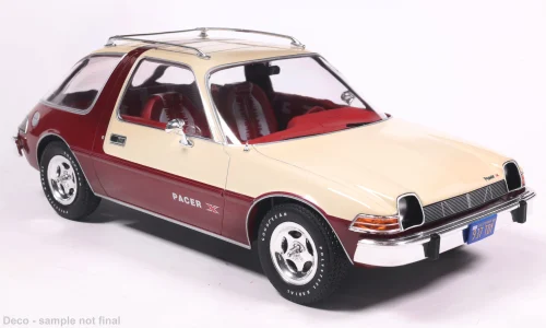 Model auta AMC Pacer, tmavo červená, 1975 Model auta AMC Pacer, tmavo červená, 1975