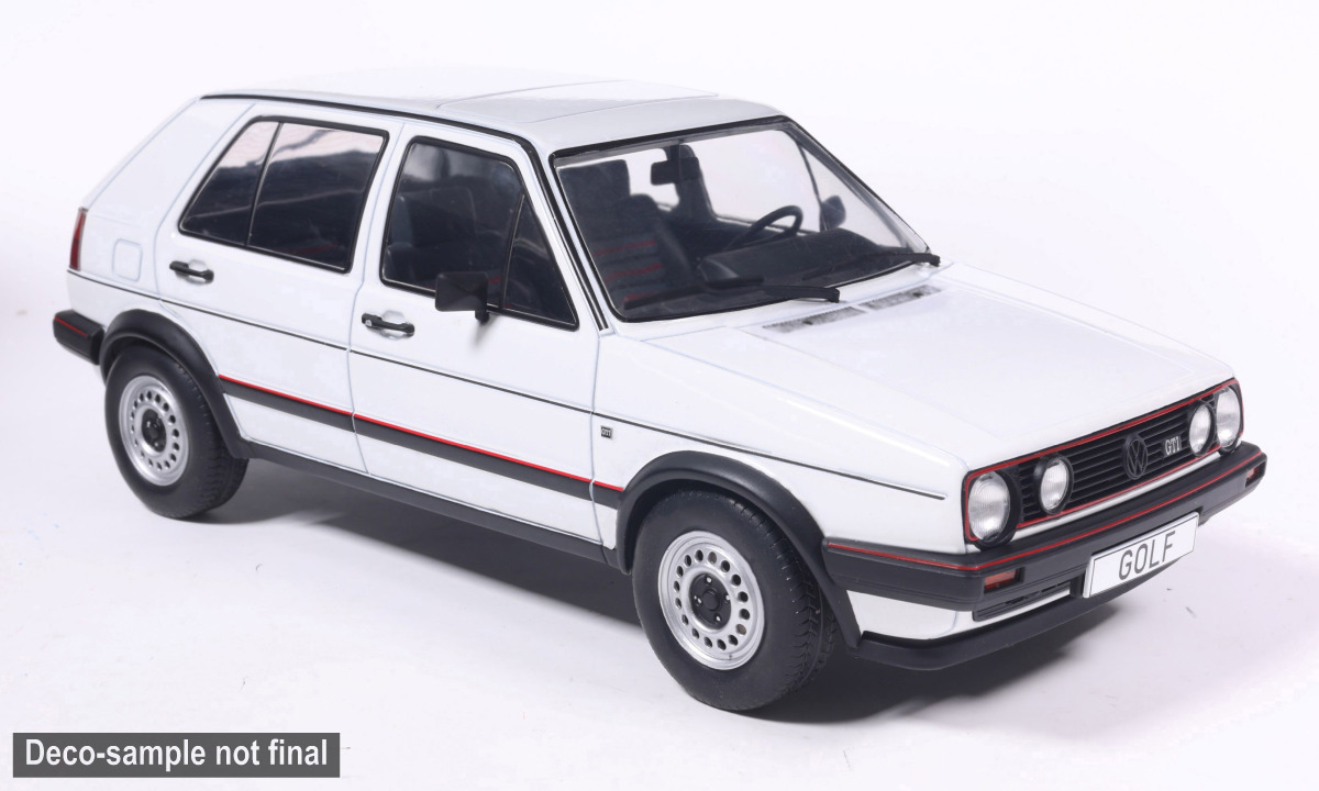 Model auta VW Golf II GTI, biela, 1983 Model auta VW Golf II GTI, biela, 1983