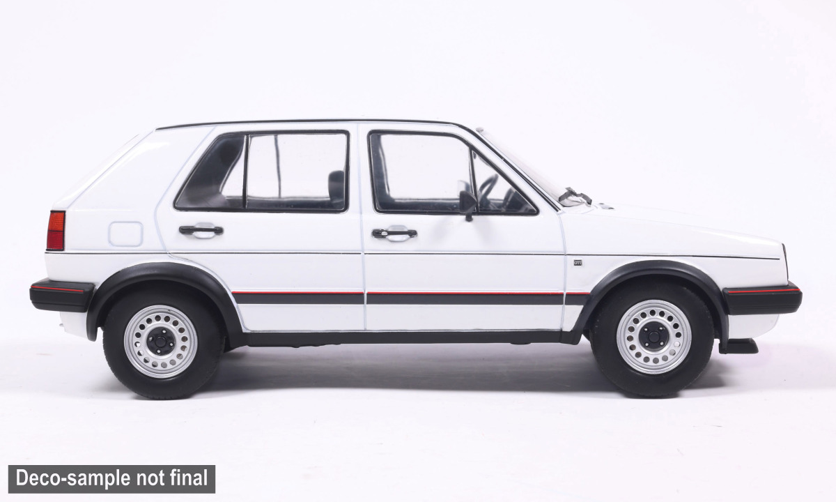Model auta VW Golf II GTI, biela, 1983 Model auta VW Golf II GTI, biela, 1983