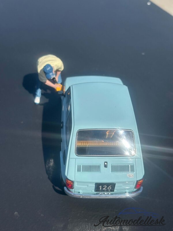 Model auta Fiat 126, svetlo modrá, 1972