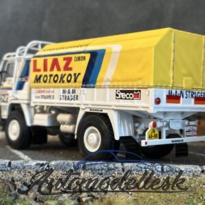 Model auta LIAZ 100.55 D, rally žltá - biela