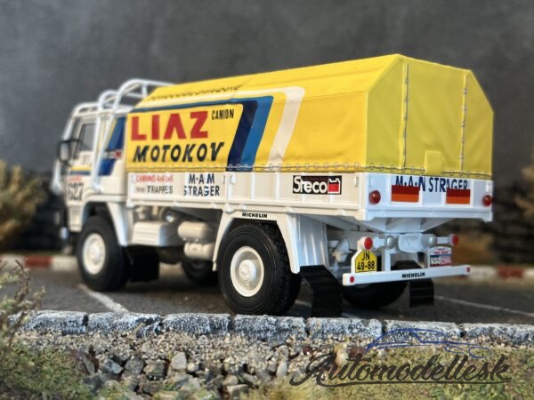 Model auta LIAZ 100.55 D, rally žltá - biela