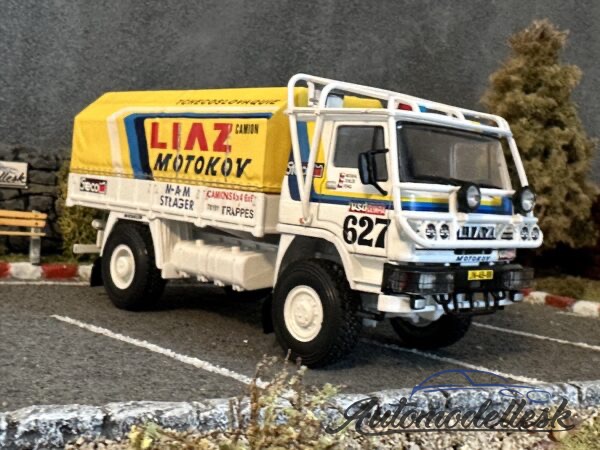 Model auta LIAZ 100.55 D, rally žltá - biela