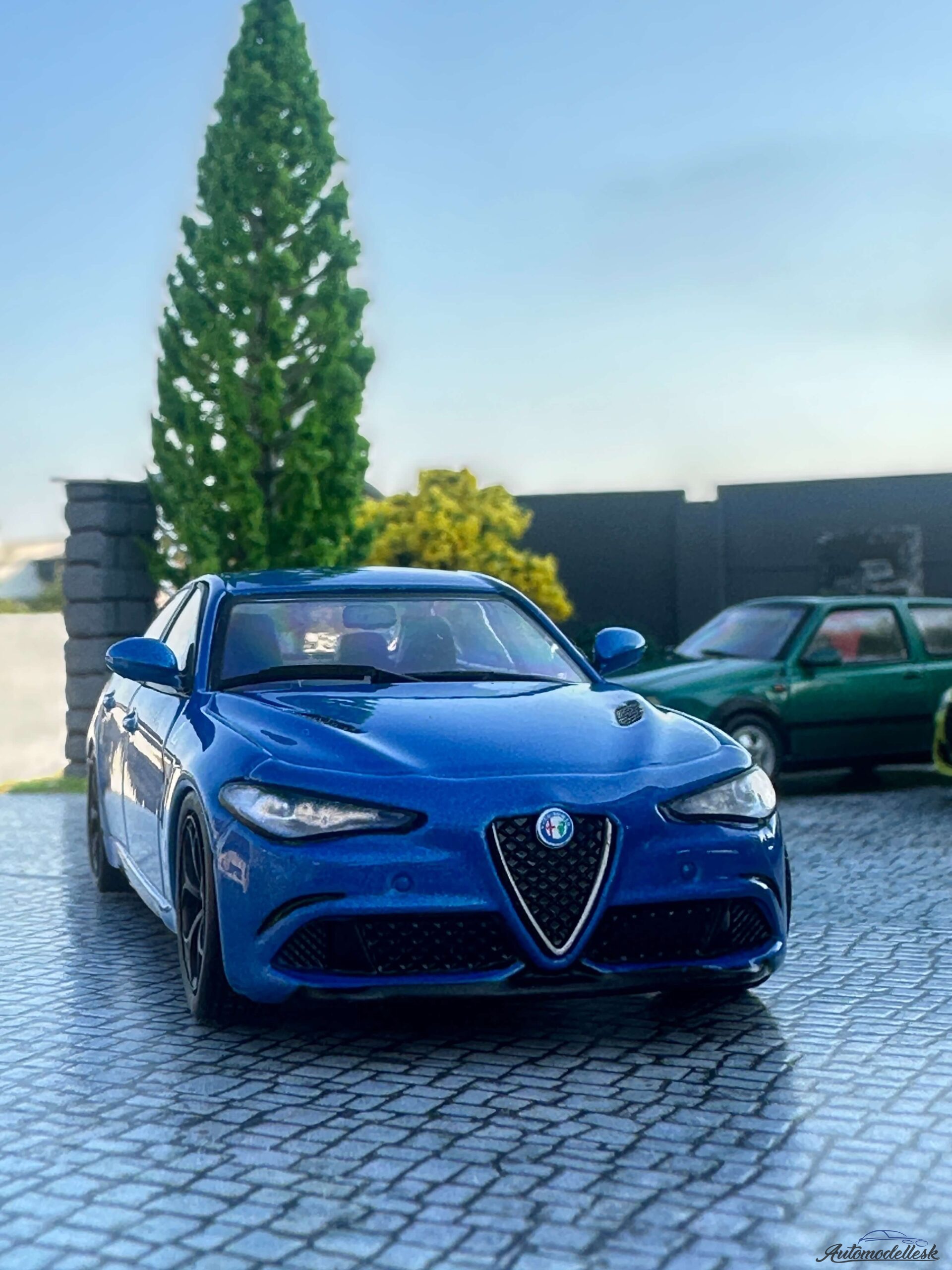 Model auta Alfa Romeo Giulia Quadrifoglio blue, 2019 Model auta Alfa Romeo Giulia Quadrifoglio blue, 2019