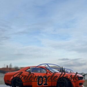 Model auta DODGE CHALLENGER R/T SCAT PACK WIDEBODY ORANGE 2023