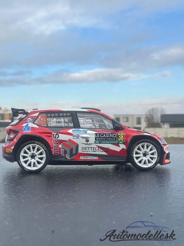 Model auta rally Škoda Fabia Rally2 - Rallye Monte Carlo 2024, No.38, Locatelli - Tiraboschi