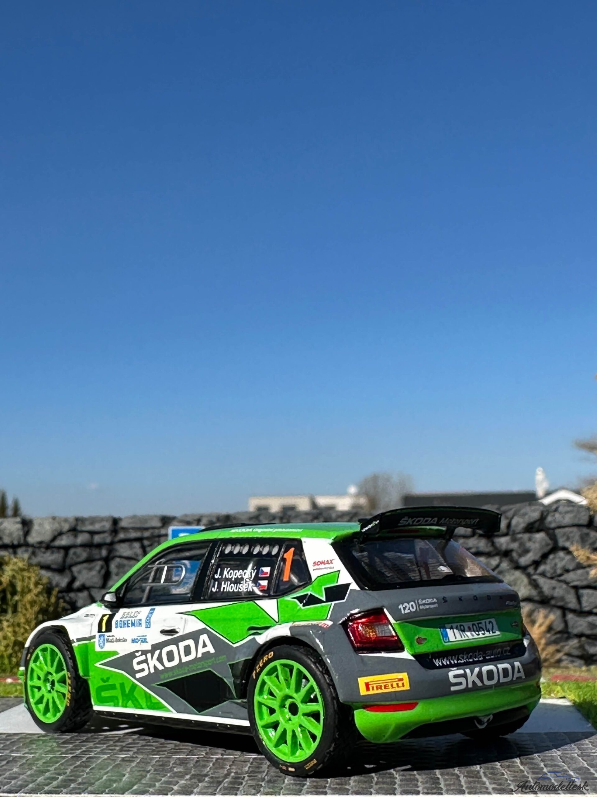 Model auta rally Škoda Fabia Rally2 E #1, Rallye Bohemia 2021 Model auta rally Škoda Fabia Rally2 E #1, Rallye Bohemia 2021