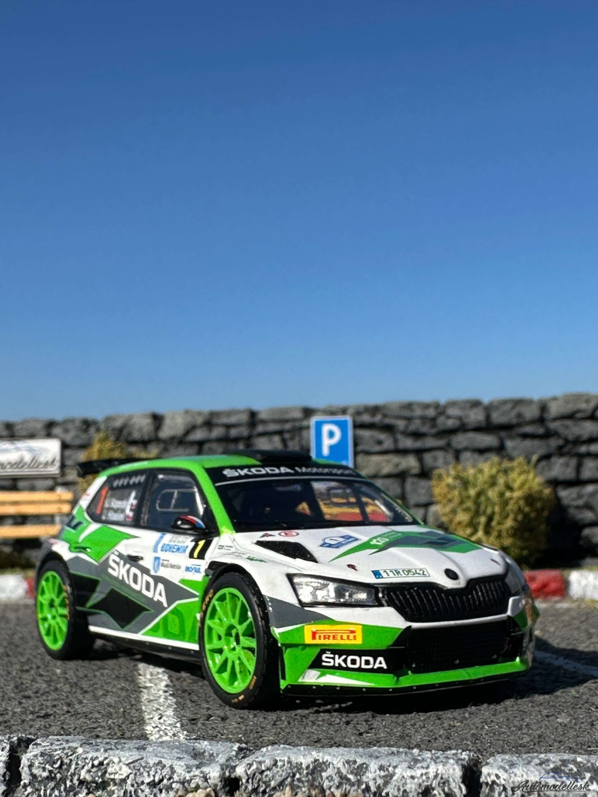 Model auta rally Škoda Fabia Rally2 E #1, Rallye Bohemia 2021 Model auta rally Škoda Fabia Rally2 E #1, Rallye Bohemia 2021