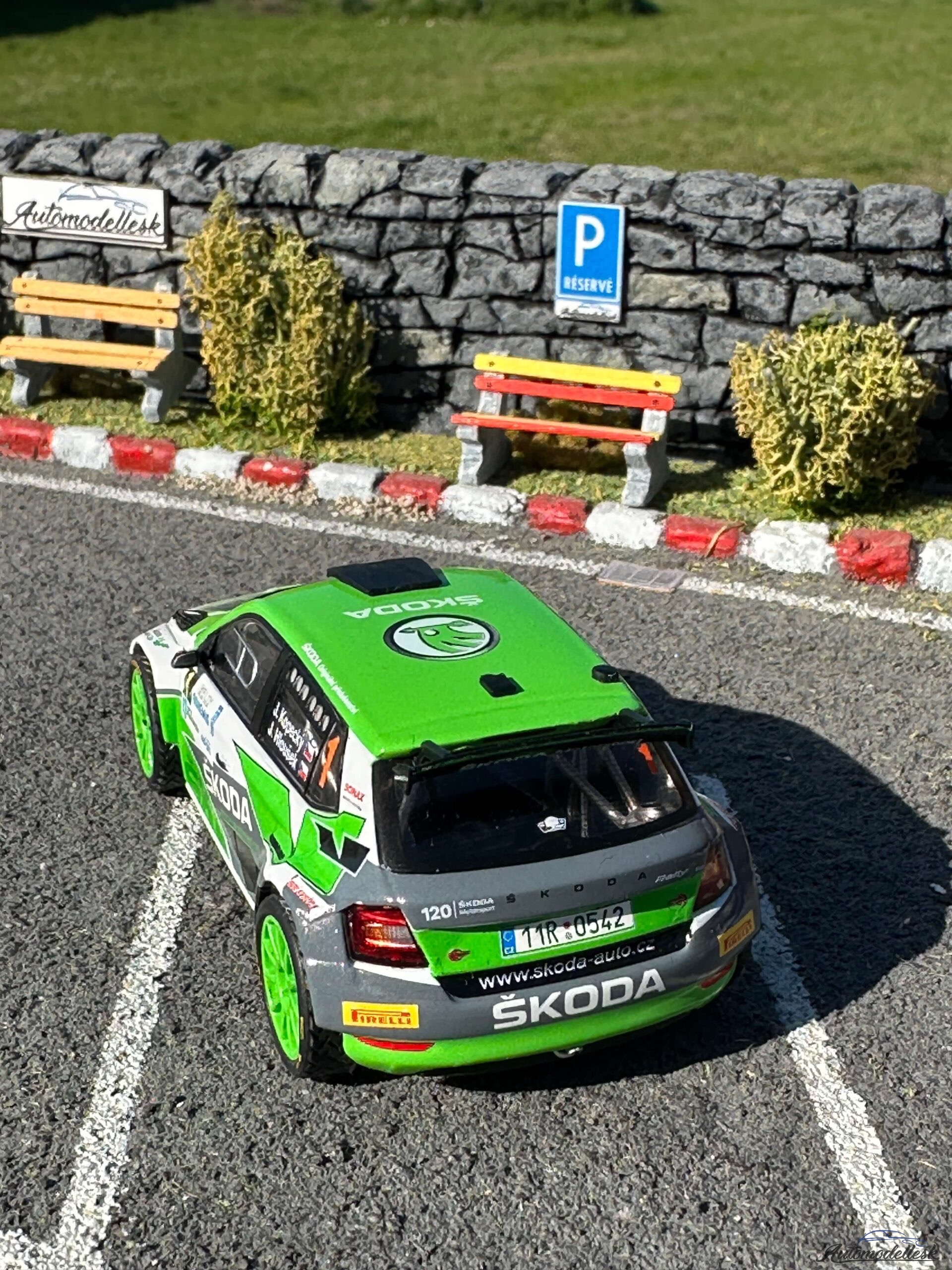 Model auta rally Škoda Fabia Rally2 E #1, Rallye Bohemia 2021 Model auta rally Škoda Fabia Rally2 E #1, Rallye Bohemia 2021