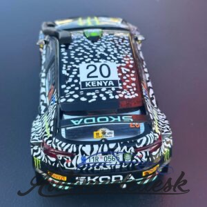 Model auta rally Škoda Fabia Rally2, WRC, Safari Rallye Kenia, 2024, #22, G.Greensmith - J.Andersson