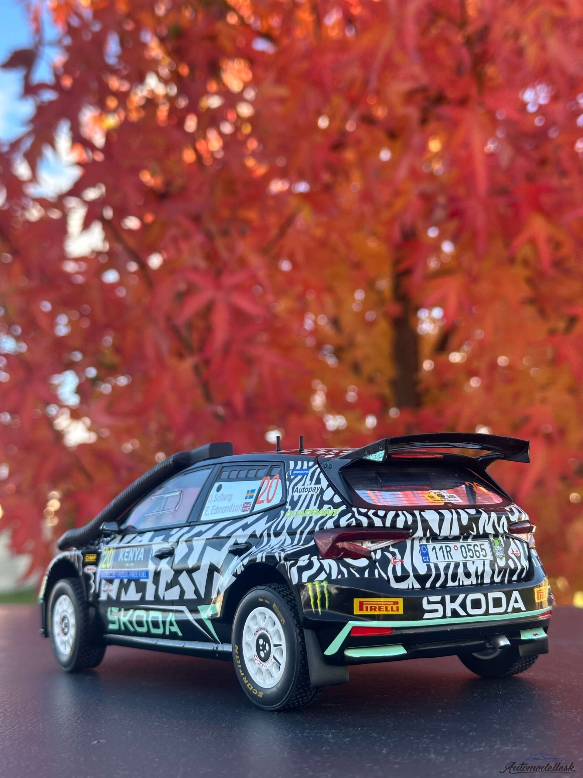 Model auta rally Škoda Fabia Rally2, WRC, Safari Rallye Kenia, 2024, #22, G.Greensmith - J.Andersson Model auta rally Škoda Fabia Rally2, WRC, Safari Rallye Kenia, 2024, #22, G.Greensmith - J.Andersson