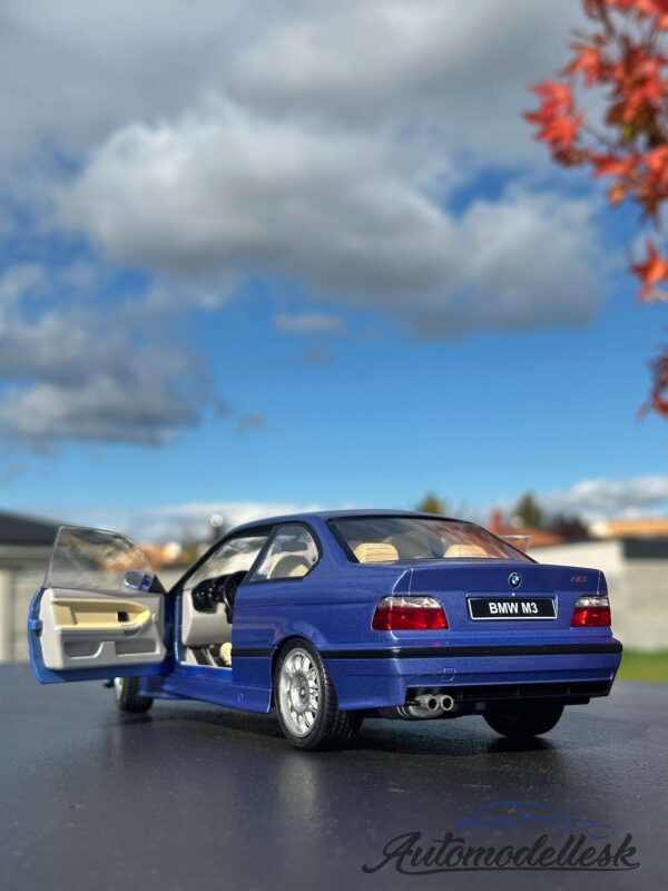 SOLIDO BMW M3 E36 1992 – Miniature Collection 1/18 – Bleu Estoril – Portes Ouvrantes – Métal Die-cast – Dès 14 Ans
