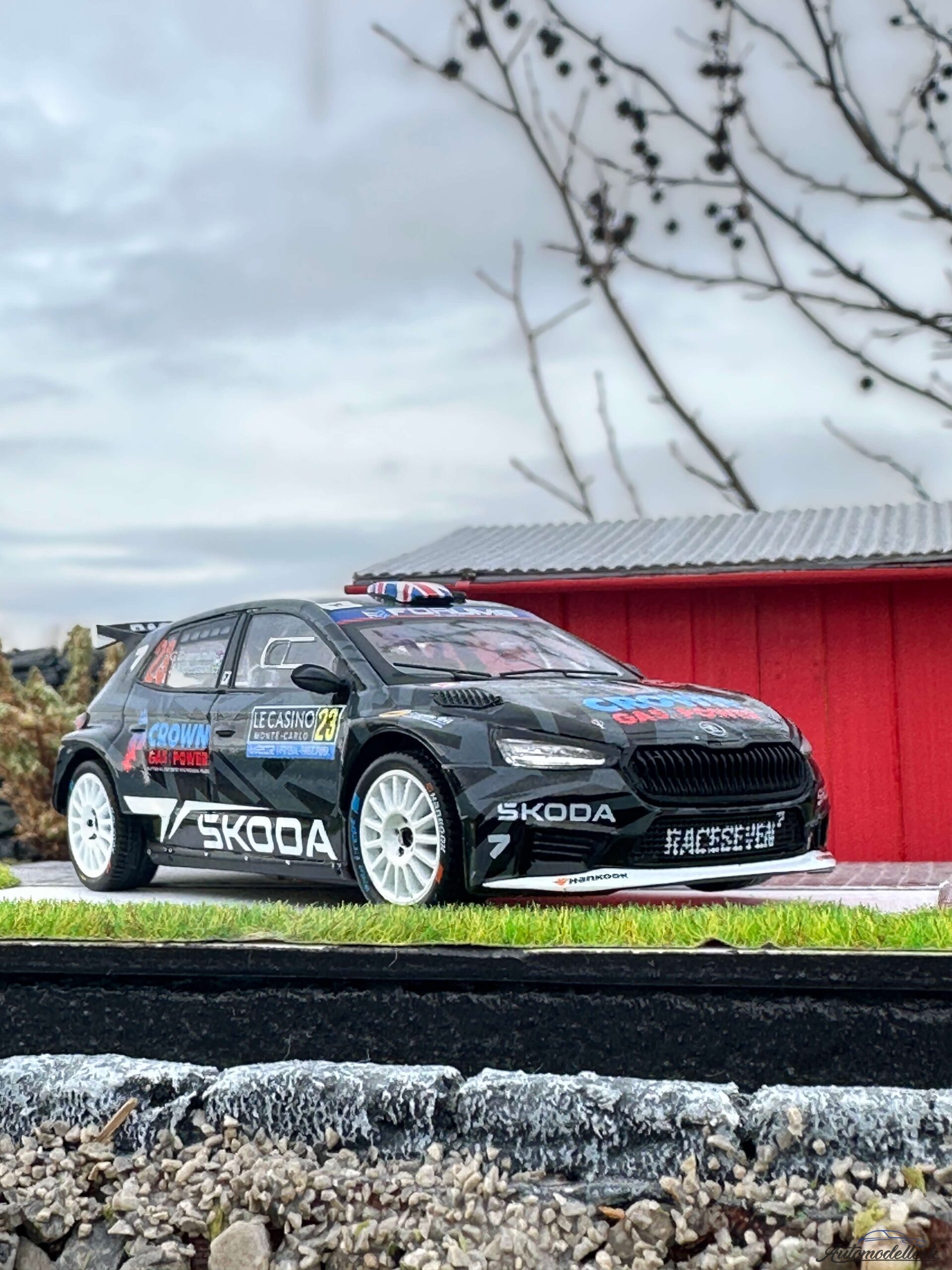 Model auta rally Škoda Fabia RS Rally2, WRC, Rally Monte Carlo, 2025, #23, G.Greensmith - J.Andersson Model auta rally Škoda Fabia RS Rally2, WRC, Rally Monte Carlo, 2025, #23, G.Greensmith - J.Andersson