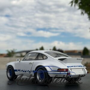 Model auta PORSCHE 911 RSR WHITE / BLUE CARRERA STRIPES 1973