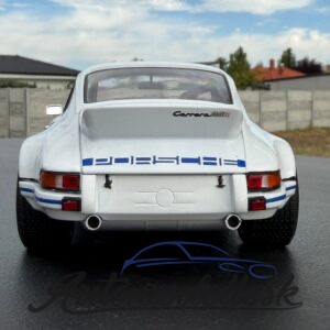 Model auta PORSCHE 911 RSR WHITE / BLUE CARRERA STRIPES 1973