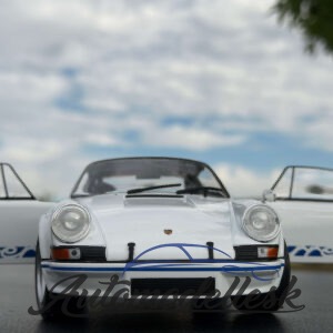 Model auta PORSCHE 911 RSR WHITE / BLUE CARRERA STRIPES 1973
