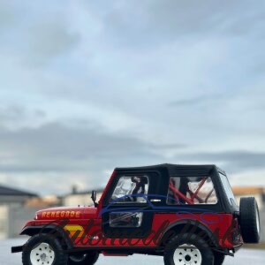 Model auta Jeep CJ-7 Renegade, červená, 1980