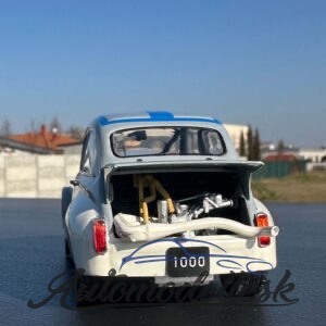 Model auta Fiat Abarth 1000 Gr.2, šedá/ modrá, 1970