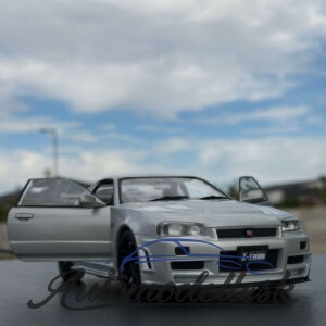 Model auta NISSAN SKYLINE GT-R (BNR34) WITH NISMO PARTS SILVER 1999