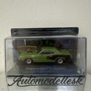 Model auta Plymouth Hemi Cuda, zelená/čierna, 1971.