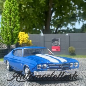 Model auta Chevrolet Chevelle SS 454, modrá/biela, 1970