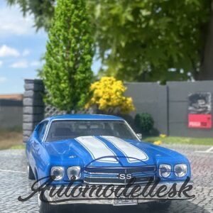 Model auta Chevrolet Chevelle SS 454, modrá/biela, 1970